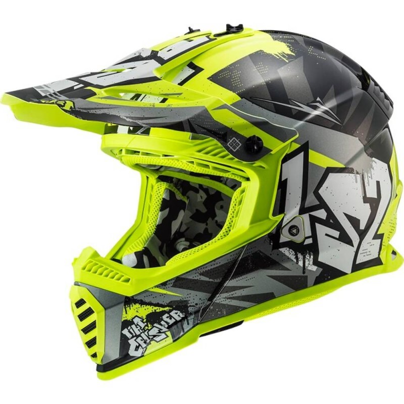 Casco-Cross-Bambino-Ls2-MX437-Fast-Evo-II-Mini-Crusher-Nero-Lucido-H-V-Giallo